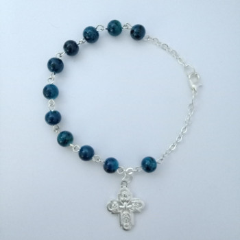 Rosary Bracelet Faux Agate...
