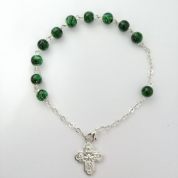 Rosary Bracelet Faux Agate...