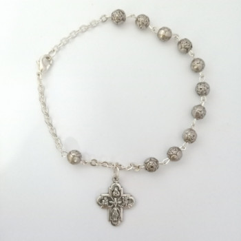 Rosary Bracelet Rose Metal