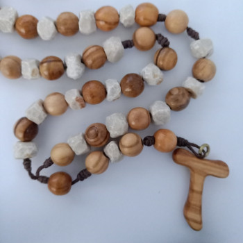 Olive Wood Rosary Stone