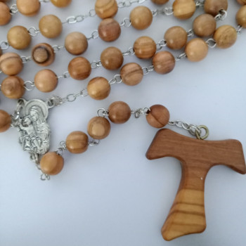 Olive Wood Rosary St Francis