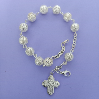 Rosary Bracelet Filigree Metal